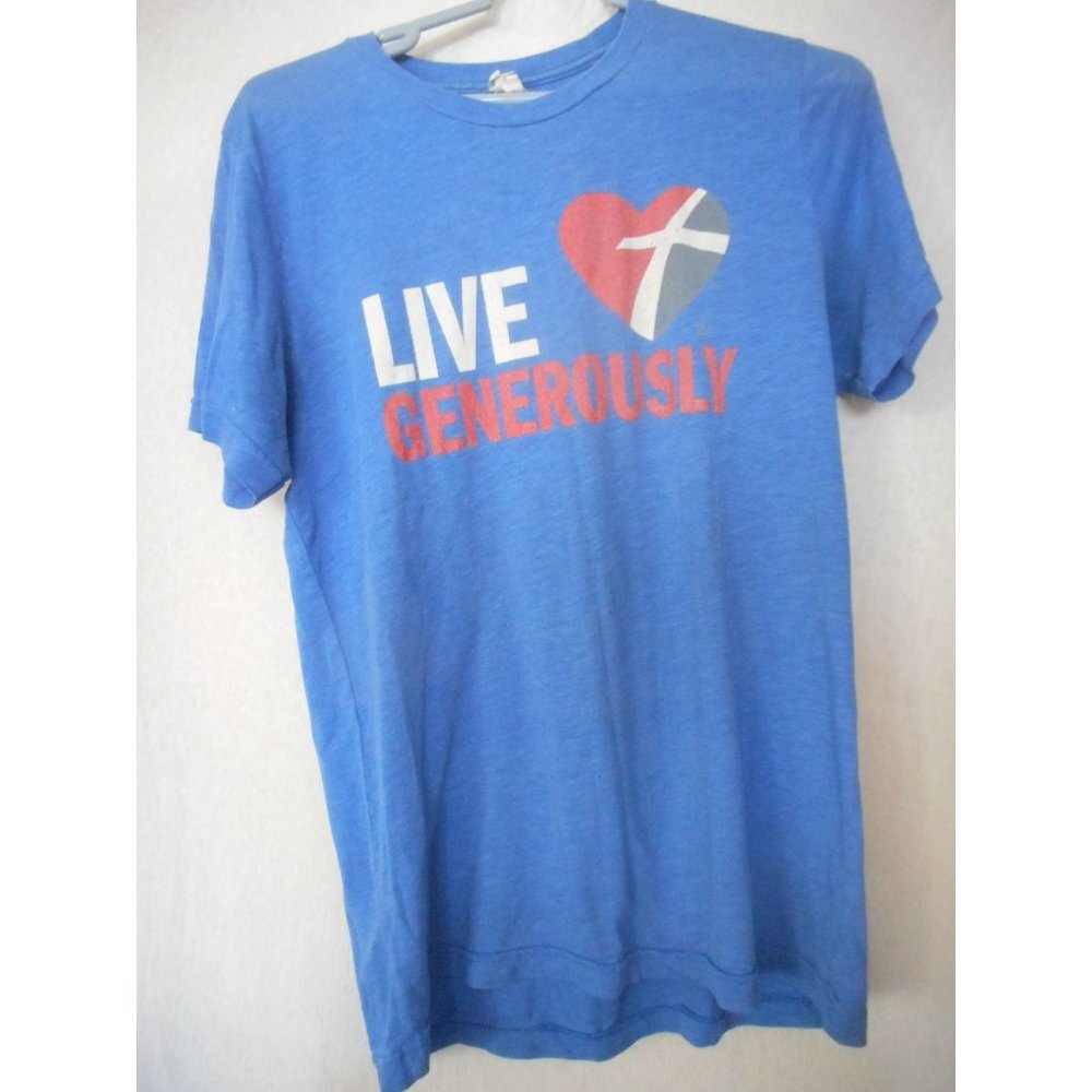 Blue Unisex Sz M Thrivent Financial T shirt double sided short sleeve well worn